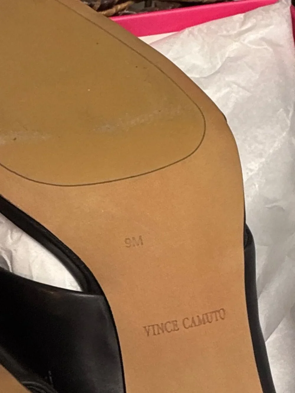 Vince Camuto REHNYA Black  Criss-Cross Leather Sandals‎ Heel 9 w/Box